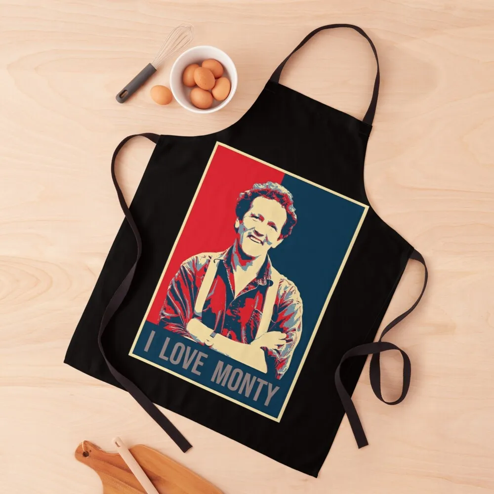 

Illustration Pop Art I Love Monty Don TV Presenter Gardener Apron