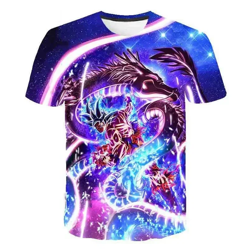 Dragon Ball Goku Cosplay T Shirts Super Saiyan Boys Kids Clothes Short Sleeve T-shirt White Black Orange Breathable Jersey