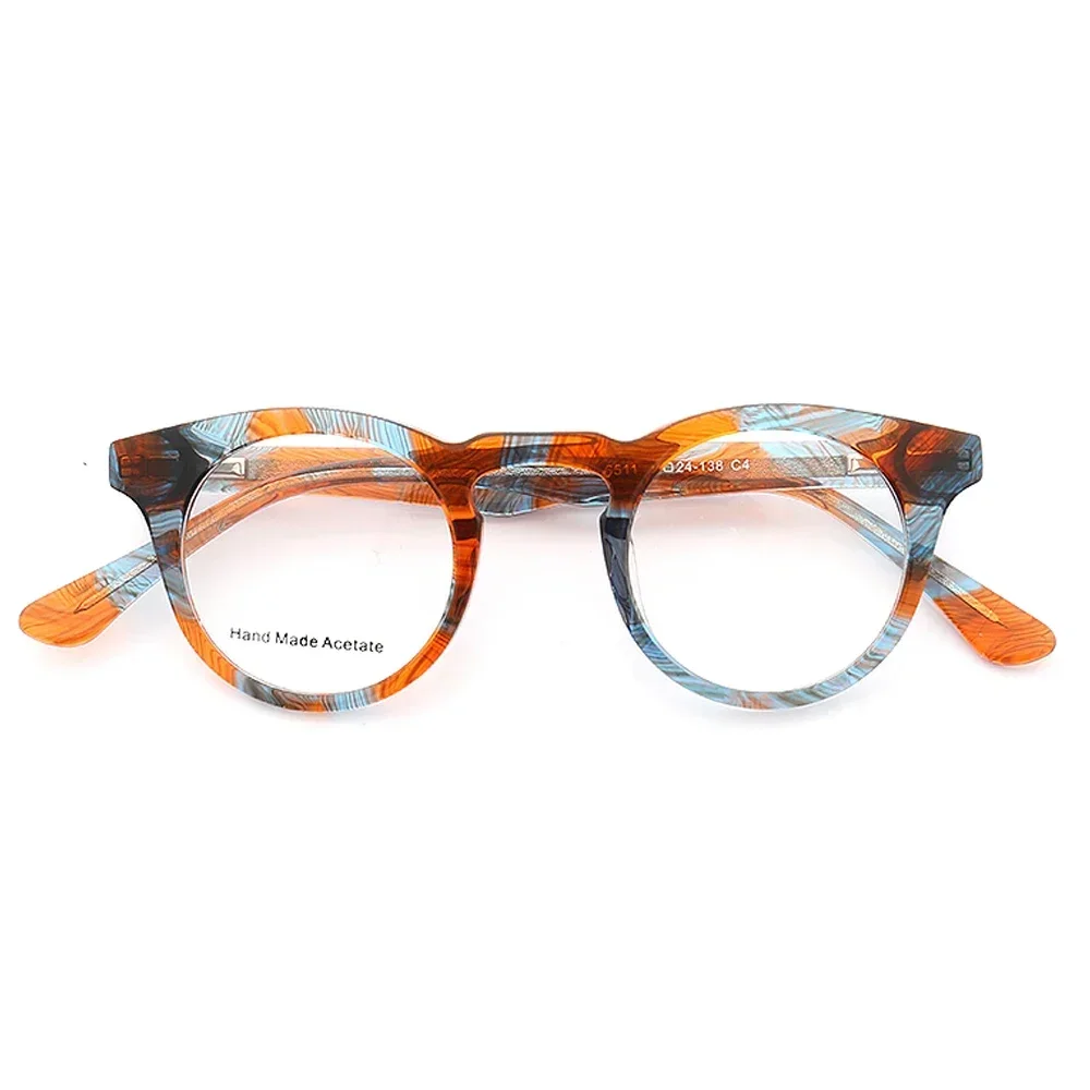 Small round Eyeglass Frame Tortoise Shell Optical Glasses for Men And Women Brown Orange Retro Prescription Spectacles Eyewear