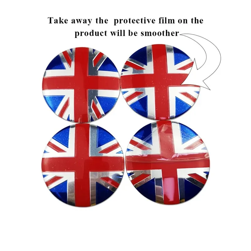 4Pcs UK USA German France Italy Flag Emblem Car Wheel Center Hub Cap Cover Sticker For BMW MINI Toyota Honda Ford Accessories view 3