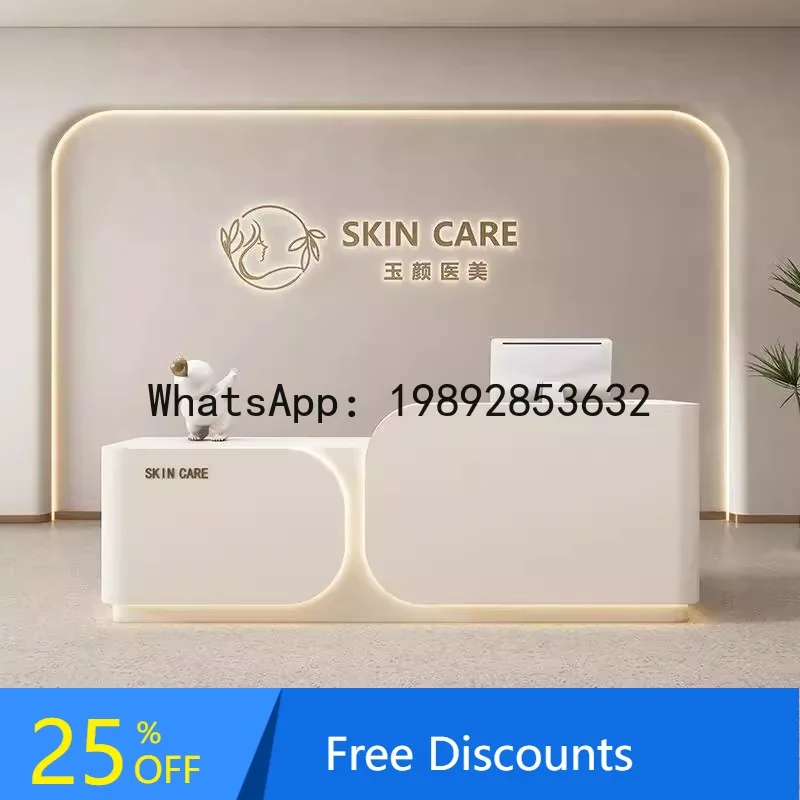 

LYY Beauty Salon Cashier Desk Simple Modern Clothing Store Bar Table Lacquered Dental Clinic Front Desk Company Reception Desk