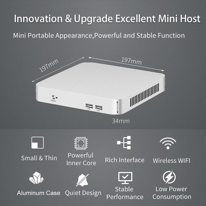 Imagem -02 - Xcy-mini pc Intel Core i5 4200u 3317u i7 4500u J1900 Win10 Win11 Linux Ubuntu Área de Trabalho Htpc Computador Pessoal