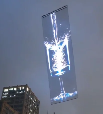 Customizable P20 Portable   Flying Led Screen IP68 Lightweight Transparent Led Display Outdoor  for Weeding Concert