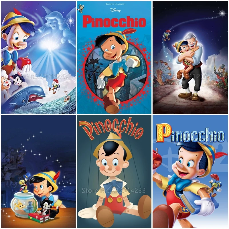 Jigsaw Puzzle Disney Pinocchio 300/500/1000 buah, teka-teki kayu Anime kartun untuk permainan kecerdasan anak-anak, mainan buatan tangan