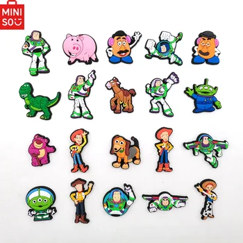 MINISO 20 Stück Buzz Lightyear Schuhanhänger für Clogs Bubble Slides Sandalen PVC Schuhdekorationen Zubehör für Weihnachtsgeschenk