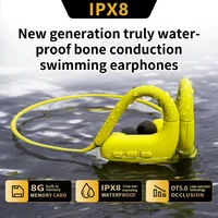 Auriculares Bluetooth de conducción ósea para natación, resistentes al agua IPX8, con tarjeta de memoria de 8G, modo MP3, adecuados para nadar y correr