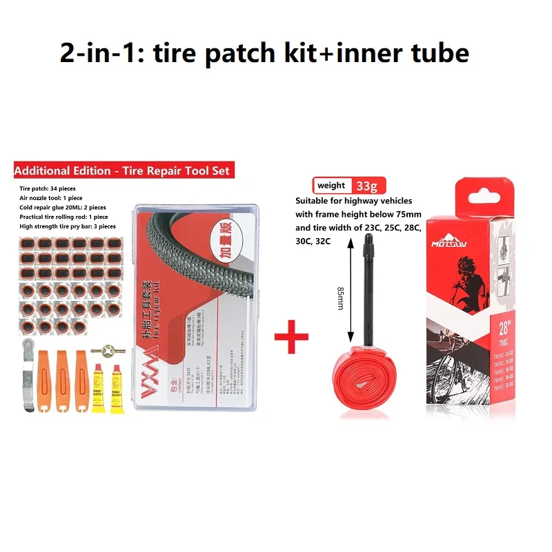 

VXM Bike Bicycle Cycling Tire Repair Kit Tool Set Inner Tube Patching Tyre Filler Glue Free Cold Patch Sealant Fix Portable Tire