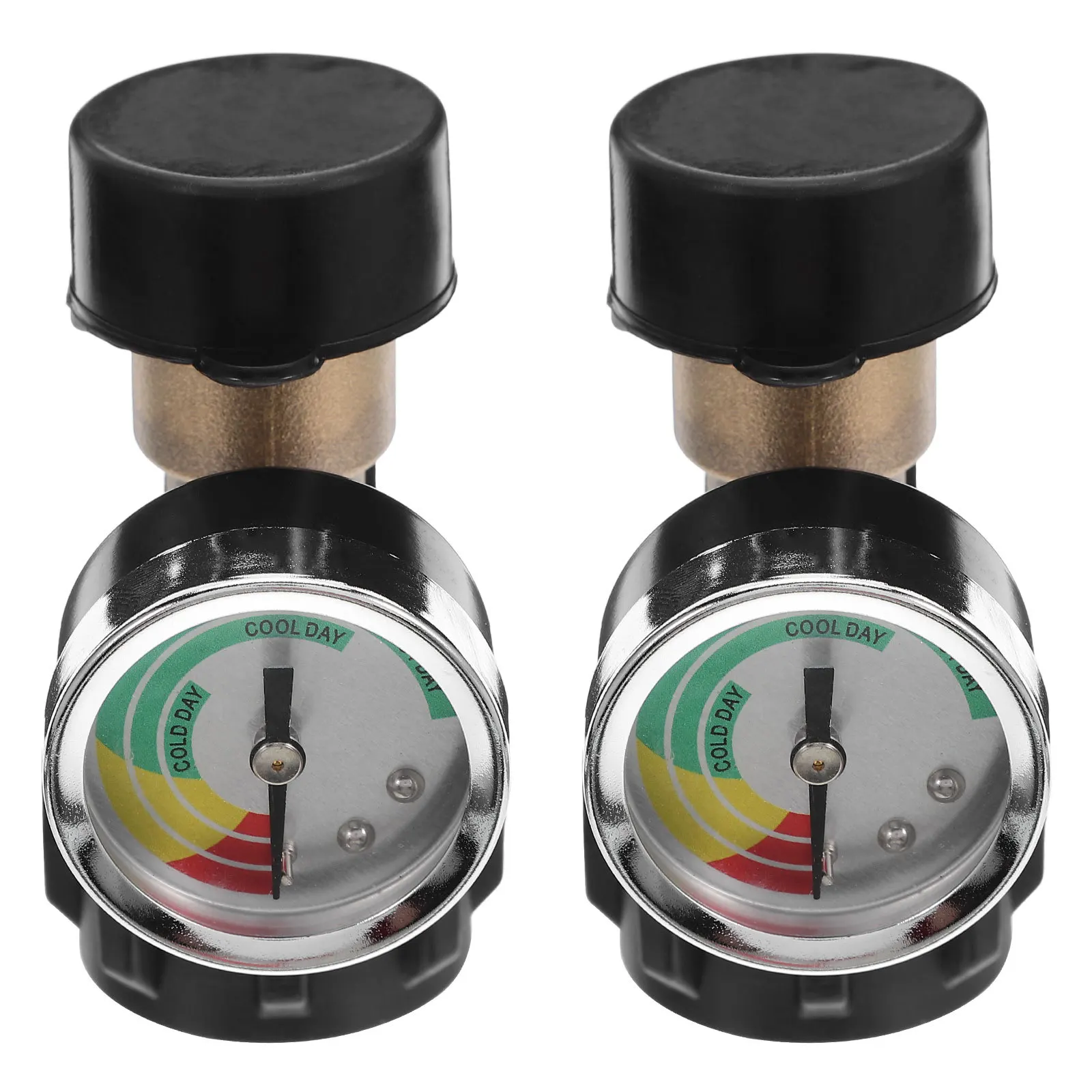 

2pcs Gas Cylinder Adapter Brass Propane Tank Pressure Gauge Level Indicator Leak For Bbq Grill Heater Rv Camping