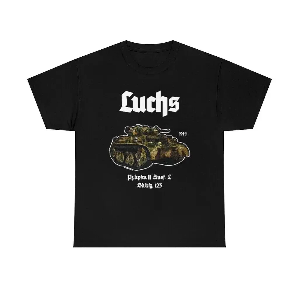 

Luchs Panzer II WWII Tank T-Shirt Full Color German Panzer Military Tee Men's 100% Cotton Casual T-shirts Loose Top Size S-3XL