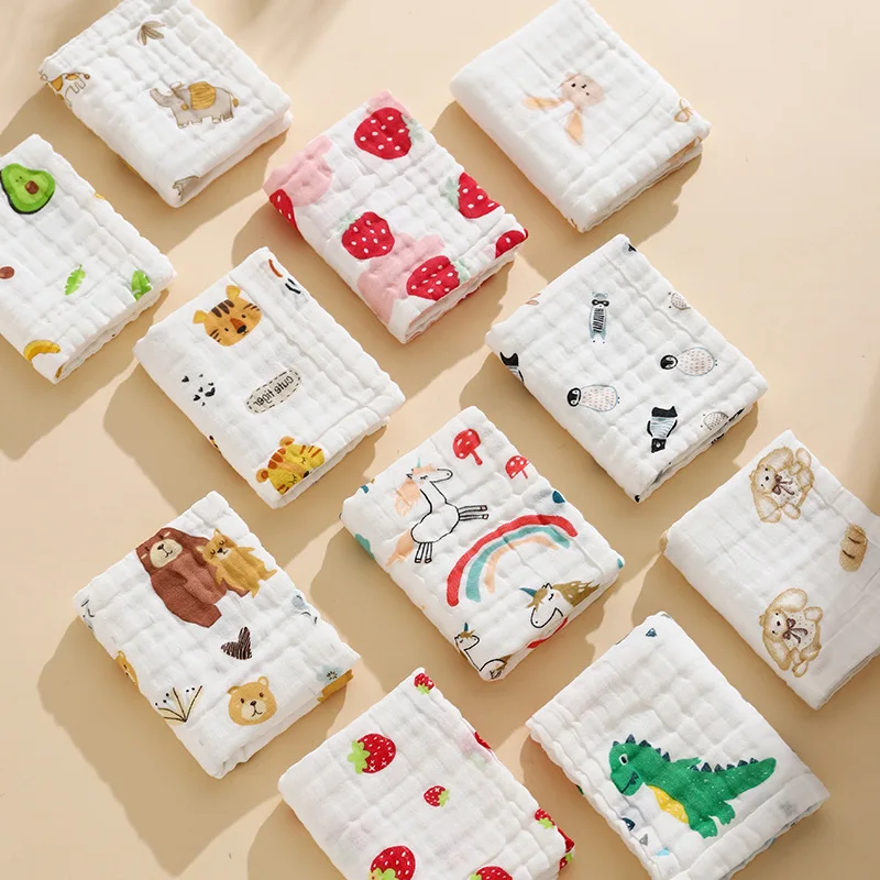 Хлопковое 6-слойное марлевое детское полотенце, одеяло для новорожденных, пеленальная ткань, мягкое, с высокой впитывающей способностью, банное полотенце для младенцев, ткань для отрыжки 30*50 см