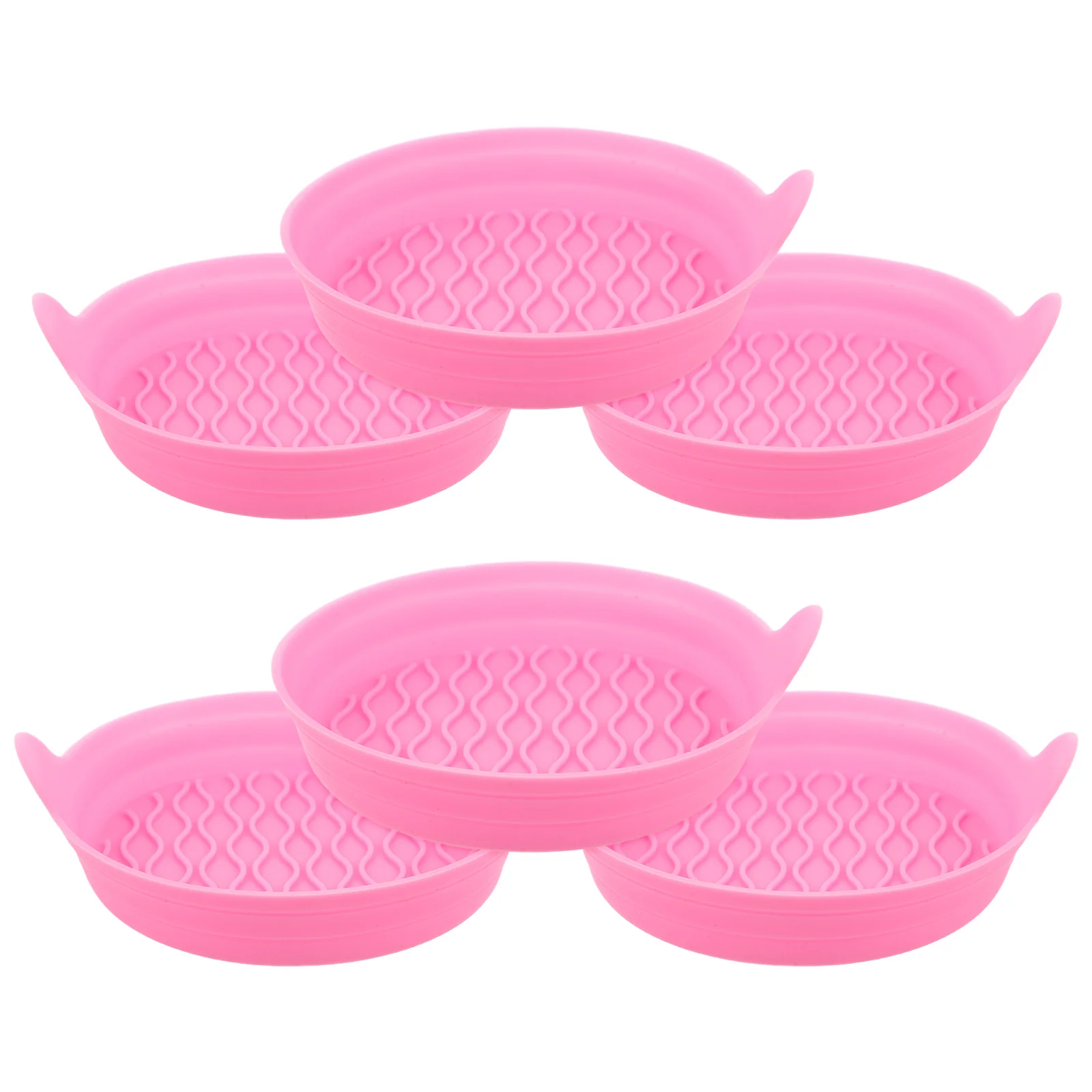 

6Pcs Car Anti-Skid Silicone Cup Holder Inserts Pink Universal Spill-Proof Drink Mats Car Interior Accessories for Women