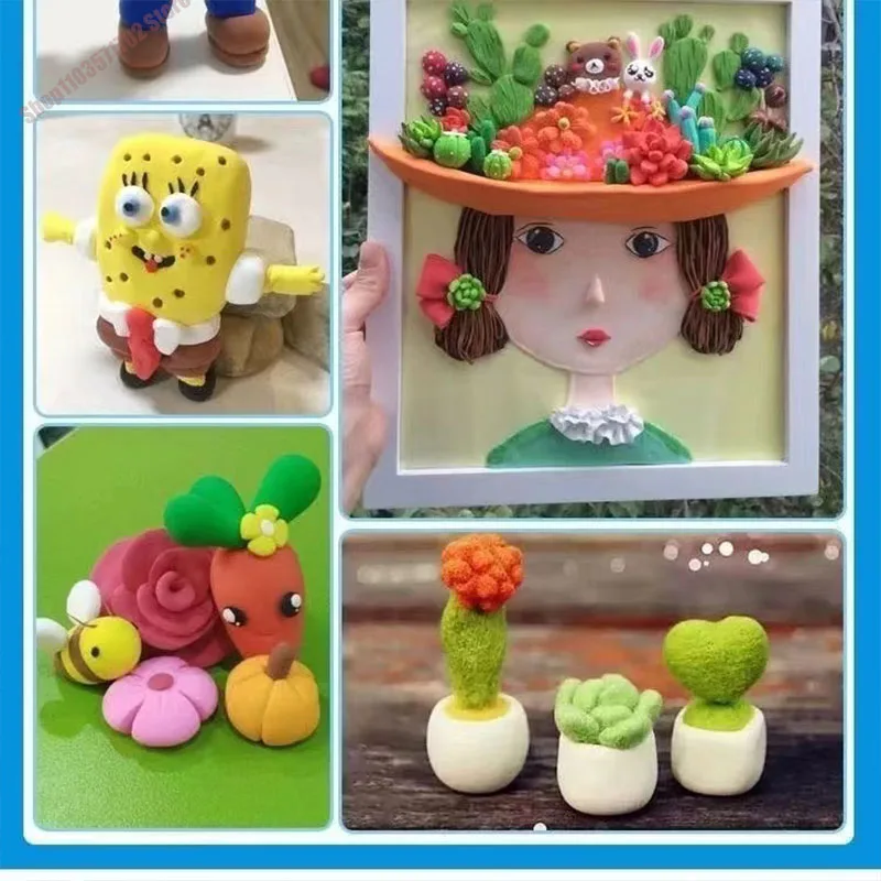 Kolorowa glinka do formowania na sucho Zestaw gliny dla dzieci z narzędziami Zabawka dla dzieci DIY Plasticine Clay Crystal Kolorowe prezenty dla dzieci