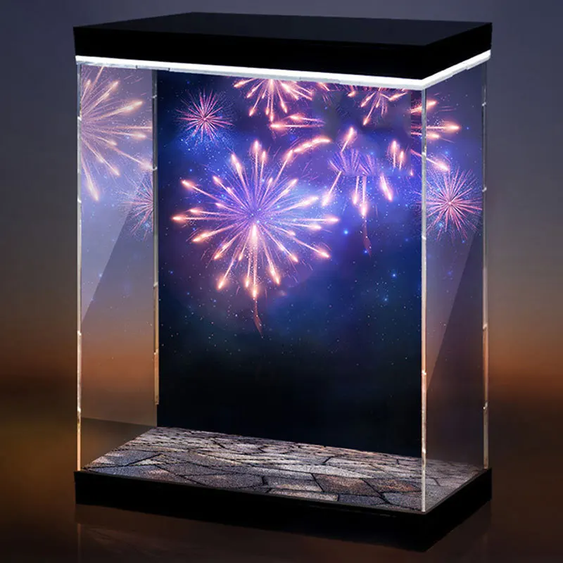 Display box, luminous castle model building block car moisture cover desktop blind box storage display