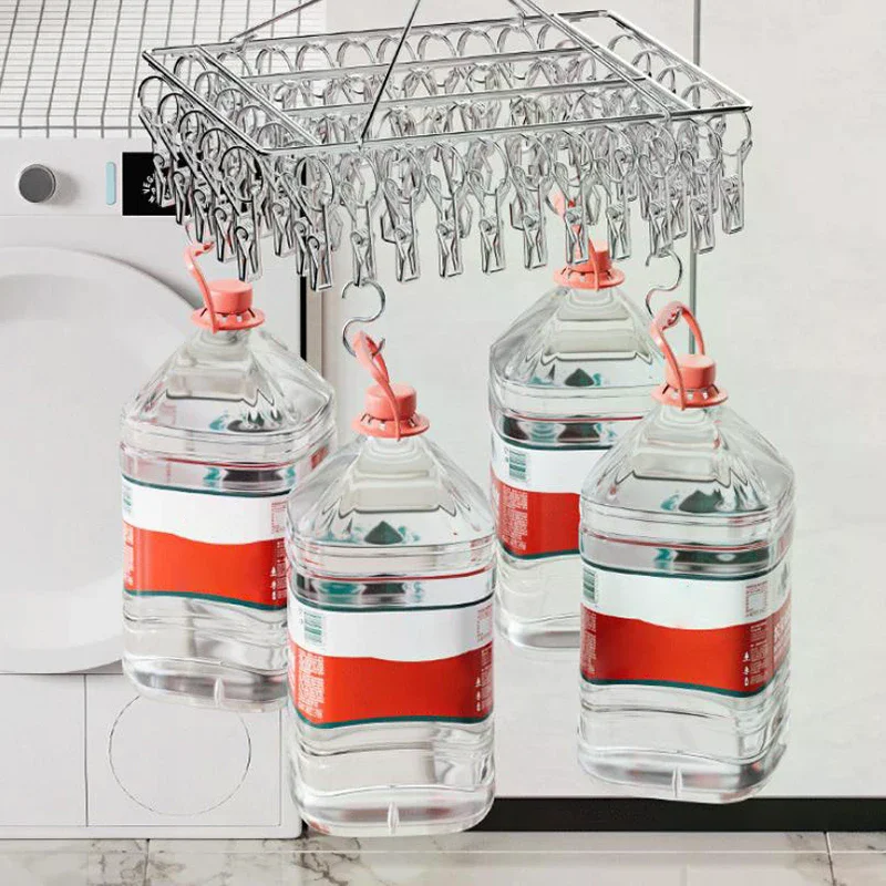 Steel Windproof Clothespin Laundry Hanger Clothesline Dryer Bra Towel Rack Clothes Airer Peg Hook Drying Sock No Rust Firm view 2