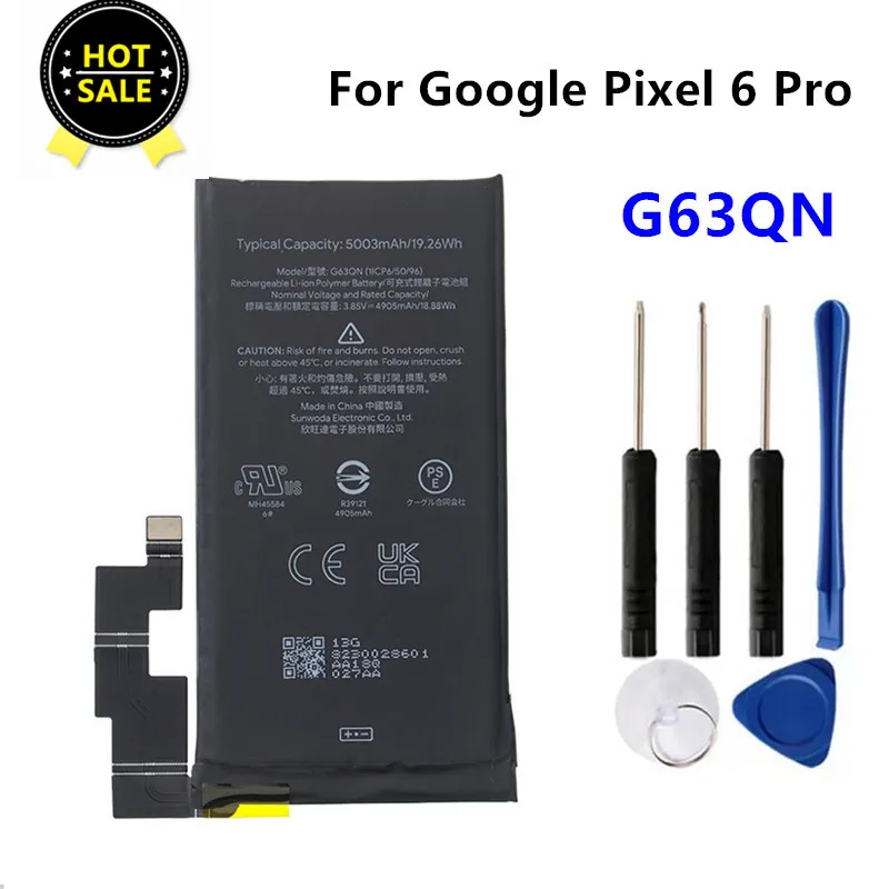 New Original G63QN Battery For Google Pixel 6 Pro Genuine Replacement Phone Battery Pixel6 Pro + Free Tools