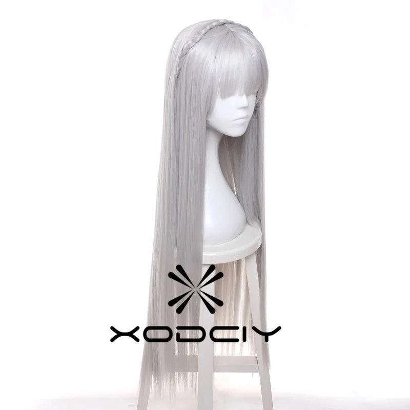 

Emilia Cosplay Wig Long Straight Wig Silver Grey Wig Cosplay Anime Cosplay Wigs Heat Resistant Synthetic Wig