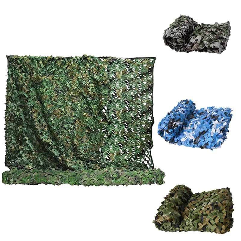 Camouflage Net Hunting Camouflage Net Car Tent Awning Shade Mesh Black Green Blue Forest Sun Protection Outdoor Shading