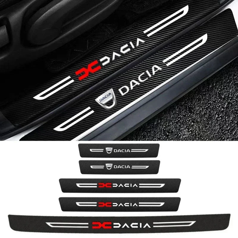 for DACIA Logo Dokker Jogger Duster Logan Sandero Lodgy Spring Bigster Car Door Sill Protector Trunk Tail Bumper Sticker Decals