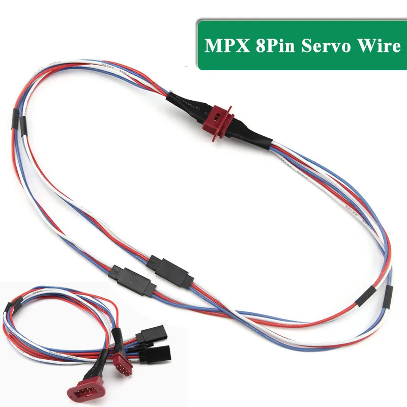 

MPX 8Pin Servo Wire Male Female Plug Extension Line 100AWG 2-wire Version 3-wire Connector For Fixed Wing RC Aircraft 33CM