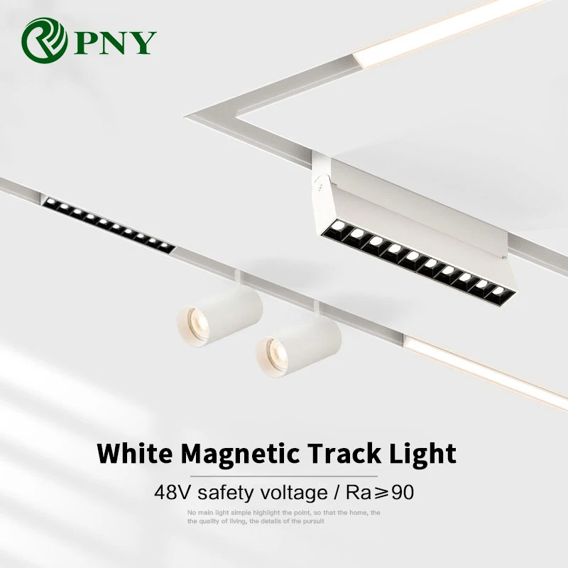 Faretto magnetico pieghevole dimmerabile con luce a binario magnetica bianca 48V Tuya Zigbee Dali Sistema di illuminazione a binario magnetico