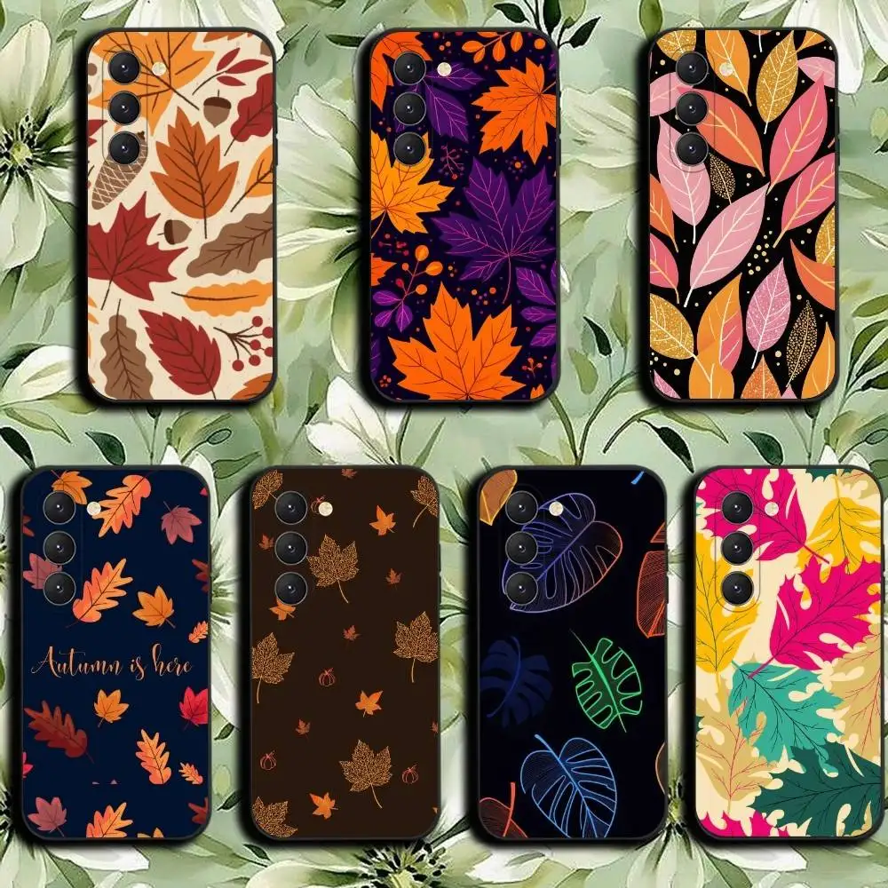 maple leaves Phone Case For Samsung Galaxy A52 A42 A32 Black Cover A22 A12 A02S A72 A73 A51 A41 A31 A21S A71 A40 A30S A20S