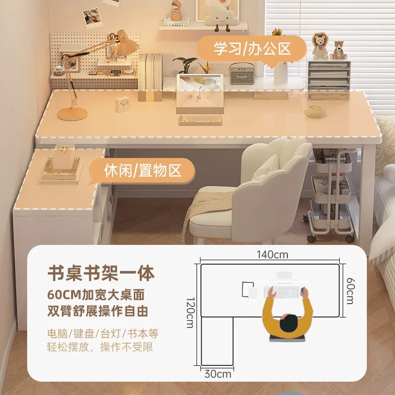 Corner  Student home writing  bookshelf integrated table Bedroom computer  Corner Practical