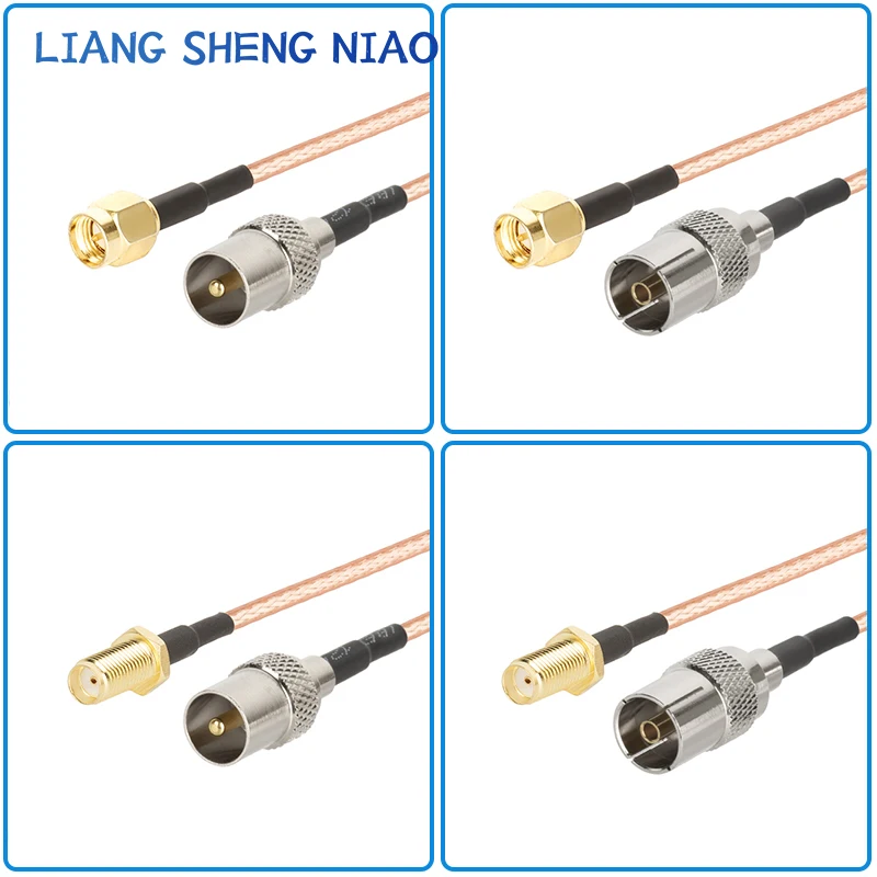 RG316 Coax Cable TV Male To SMA Male Female Right Anlge Connector RF To F Crimp for Cable Low Loss Fast Delivery RF Coaxial line