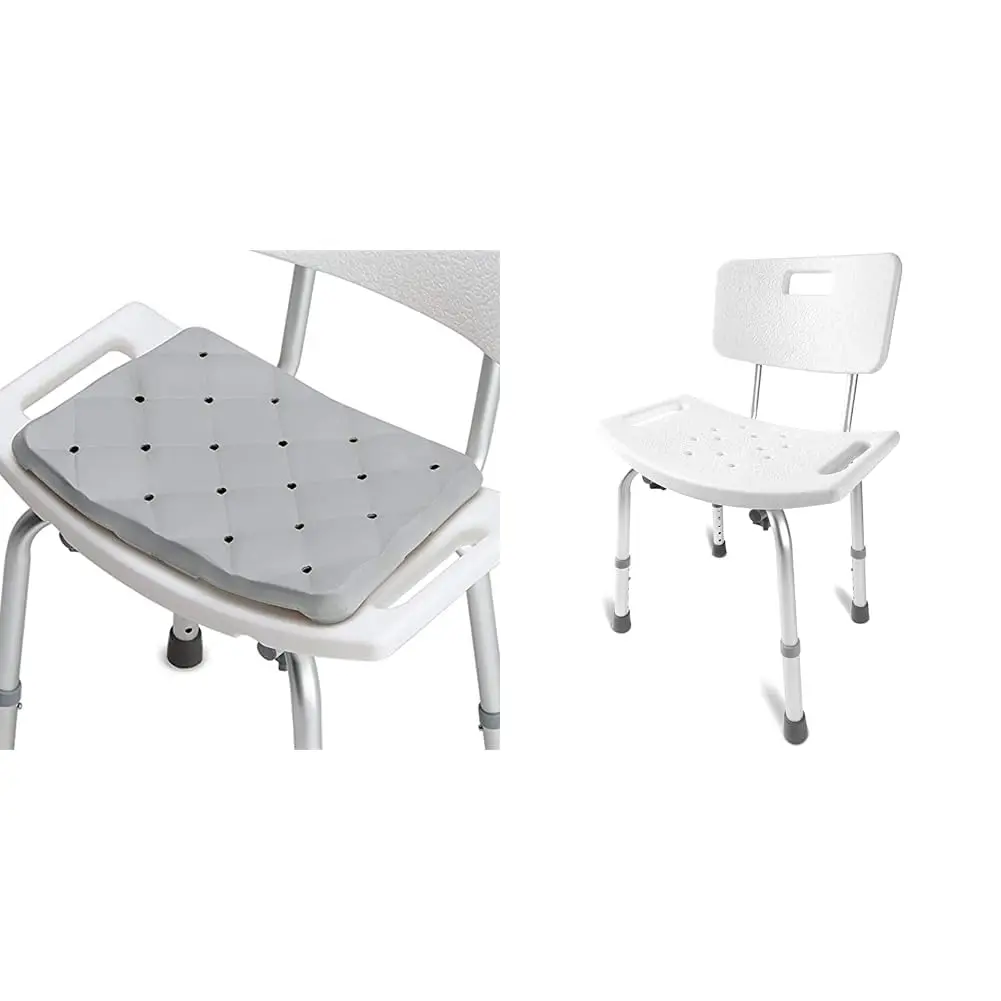 

Adjustable Height Shower Chair With Foam Cushion For Bathtub Or Shower Non Slip Aluminum Frame