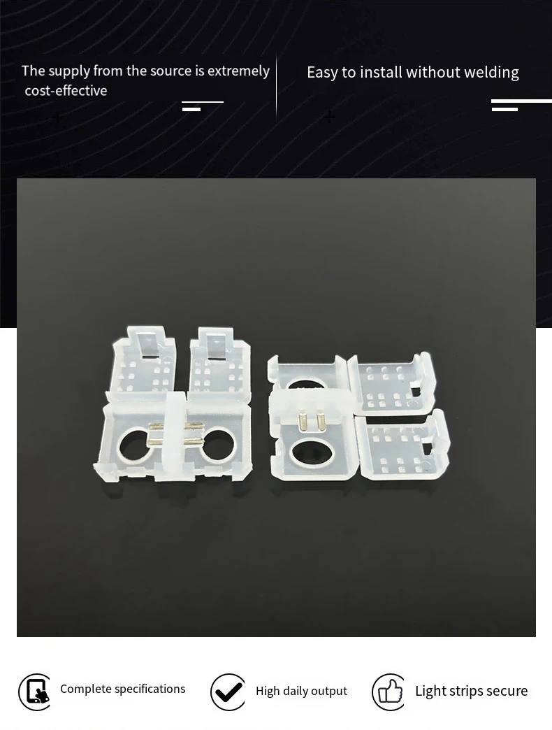 10pcs/bag Welding-free Middle Indirect 220v SMD Cob Connector 5mm 8mm 10mm 2 3 4 pin 220V Led Strip Light Connector view 5