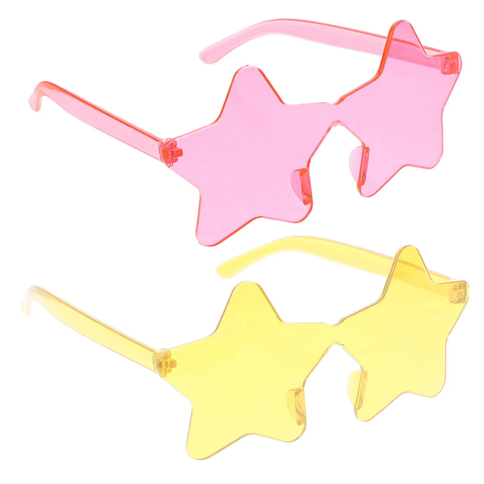 

2Pcs Star Shaped Sunglasses Frameless Decorative Party Accessories Halloween Cosplay Photo Props Beach Shopping