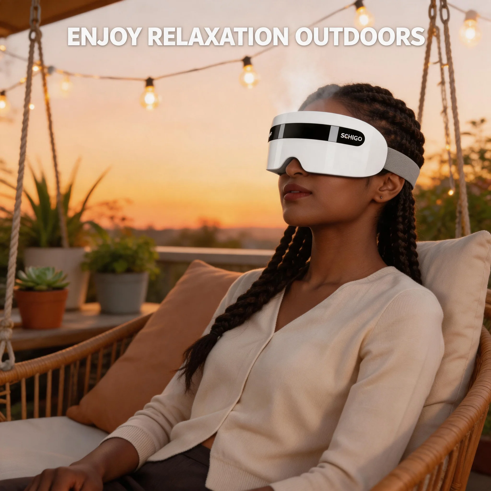 Portable Smart Electric eye massage device Steam eye moisturizer Bluetooth Music Dark Circles Remove Improve Sleep Relax Fatigue