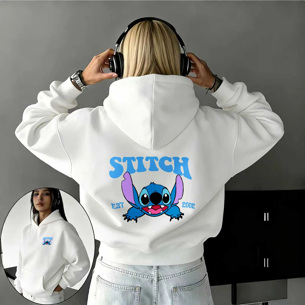

Толстовка Disney Autumn/Winter STITCH из 100% чистого хлопка с принтом для мужчин и женщин, модный и теплый повседневный топ для улицы Y2k
