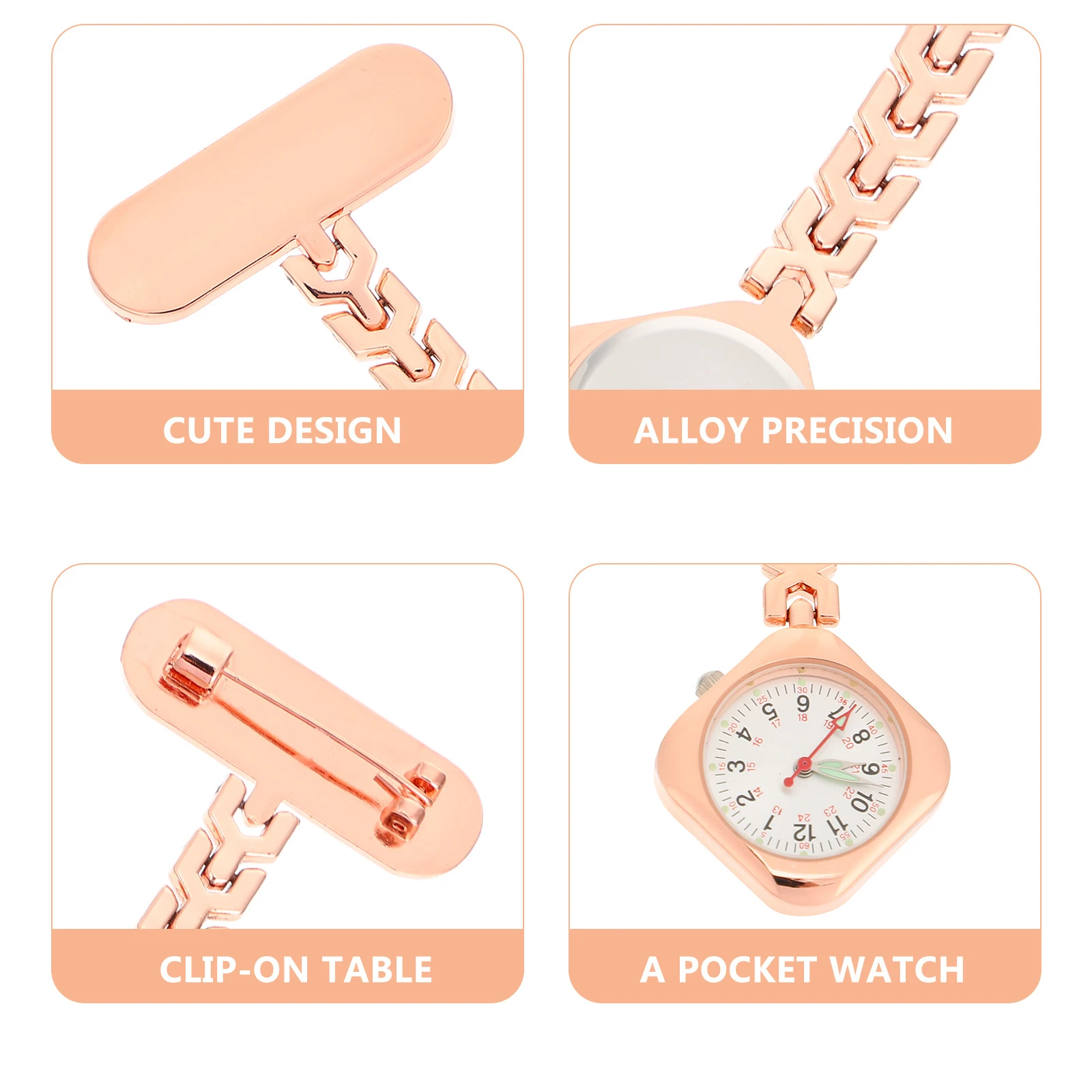 

Medical Pocket Watch Rose Gold Luminous Quartz Chest Watch for Nurse Doctor Student Chef Lightweight Accurate Time Tool Pocket