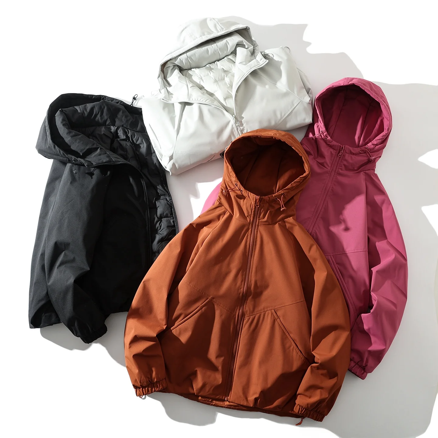 

Double-Sided Wear Design 90 Du down Hooded Puffer Jaet Thi Warm Winter Couples Sle Men's Coat Polyester Fiber Long Sl...