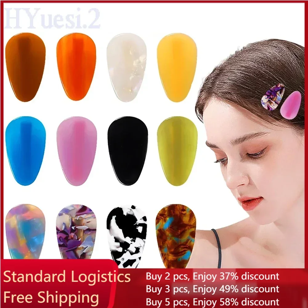 Mini Size Acetate Creaseless Hair Clips Waterdrop Shaped Flat Duckbill Hair Barrettes Women Acrylic Geometric Bangs Bobby Pins