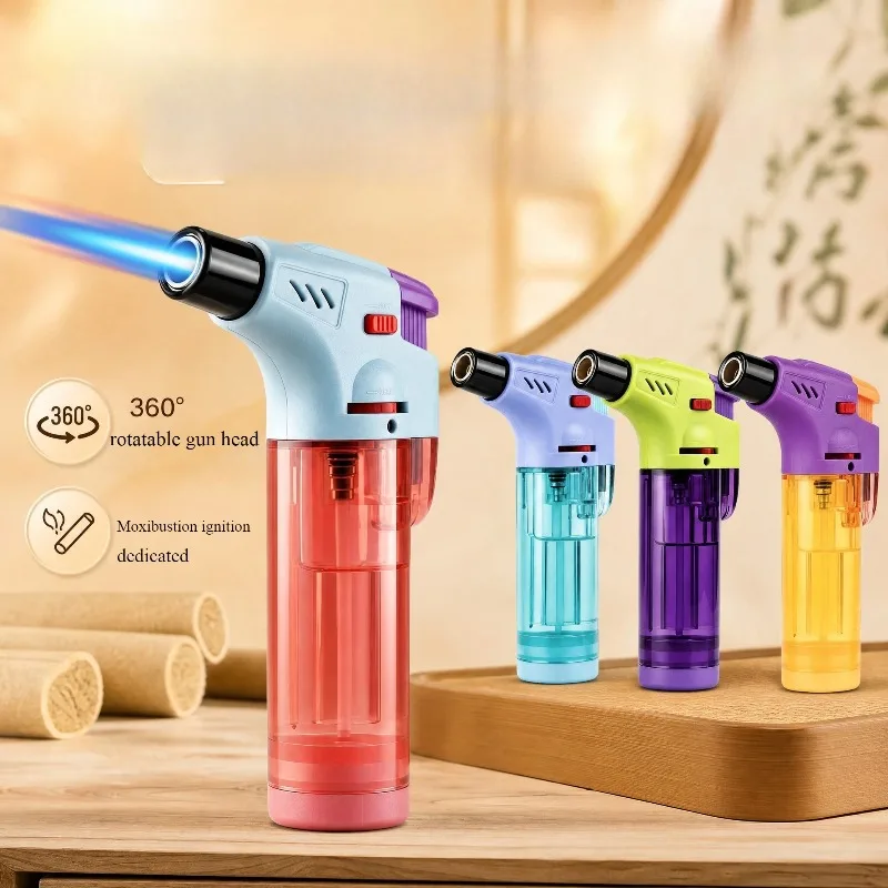 2026 New Windproof Creative Lighter Direct Gas Igniter Point Moxa Stick Cigar Baking Small Spray Gun