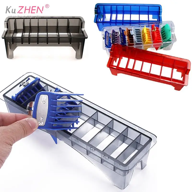 8/10Grid Plastic 8 Grid Limit Comb Base Cover Storage Box Hair Clipper Rack Holder Organizer Case Salon Barber Tools For General