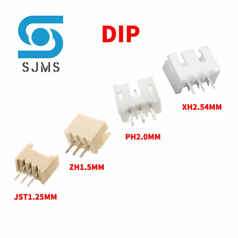 10PCS SH1.0/JST1.25/ZH1.5/PH2.0/XH2.54 1.25MM 2.0MM 2.54MM Male Pin Header Socket Dip/Right Angle SMT SMD 2/3/4/5/6/7/8/9/P Pin