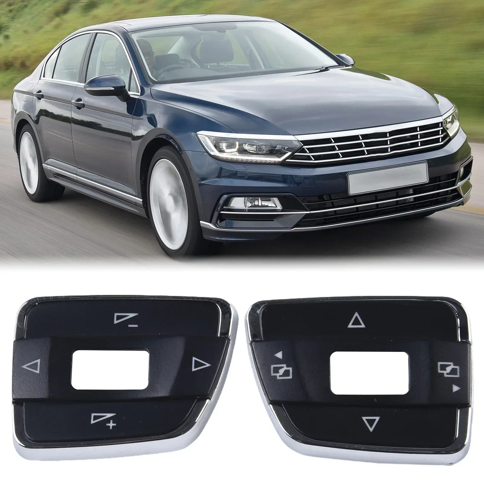 Multifunctional Steering Wheel Button Cover (Left&Right) For VW- Passat- B6 Sharan- 2011-2015 56D959538A Car Accessories