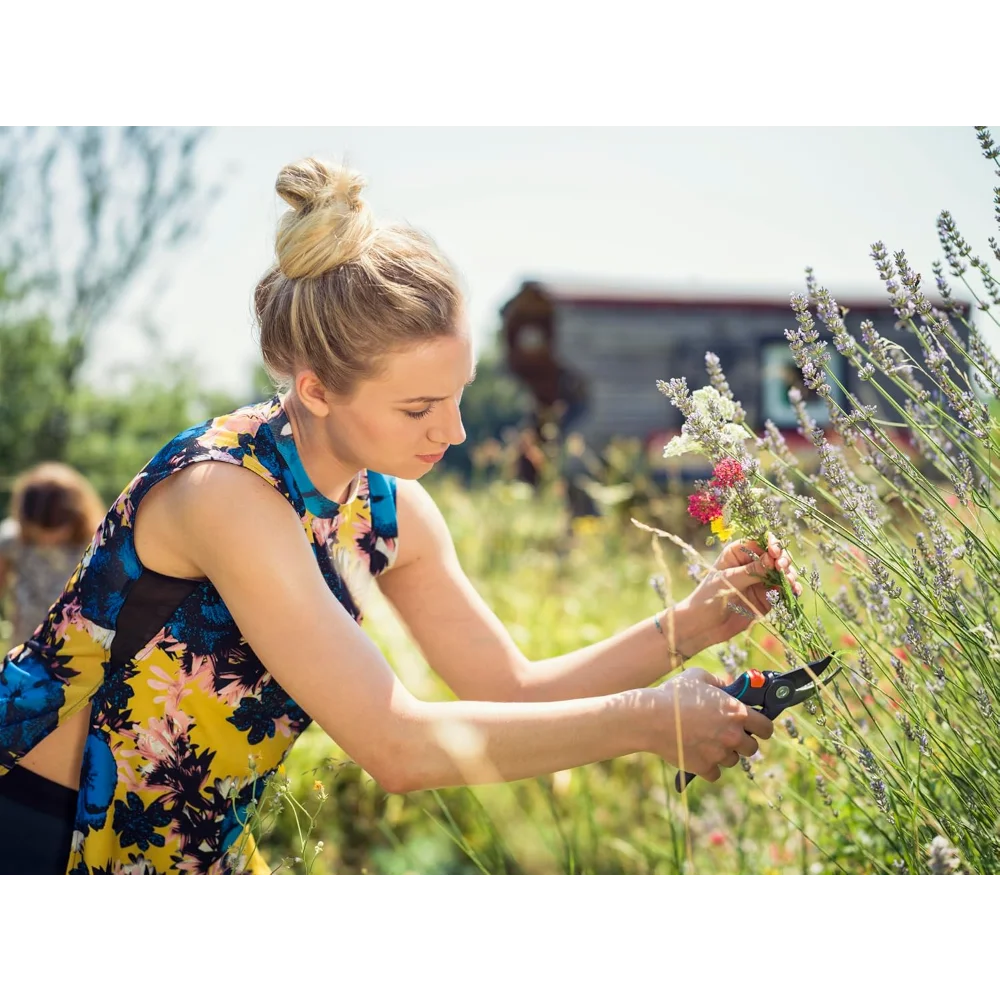 Podadora para plantas con corte Bypass - Máx. Diámetro de corte 1", resorte integrado, hoja superior antiadherente - Fabricado en Alemania