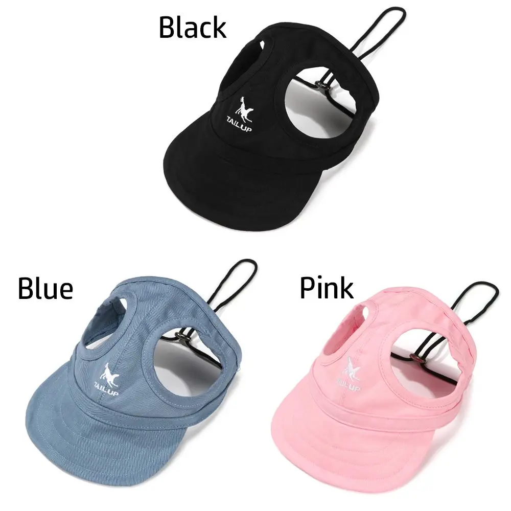 Pet Baseball Hat Outdoor Cat Dog Adjustable Visor Hat Summer Pet Travel Sports Sun Cap With Ear Holes