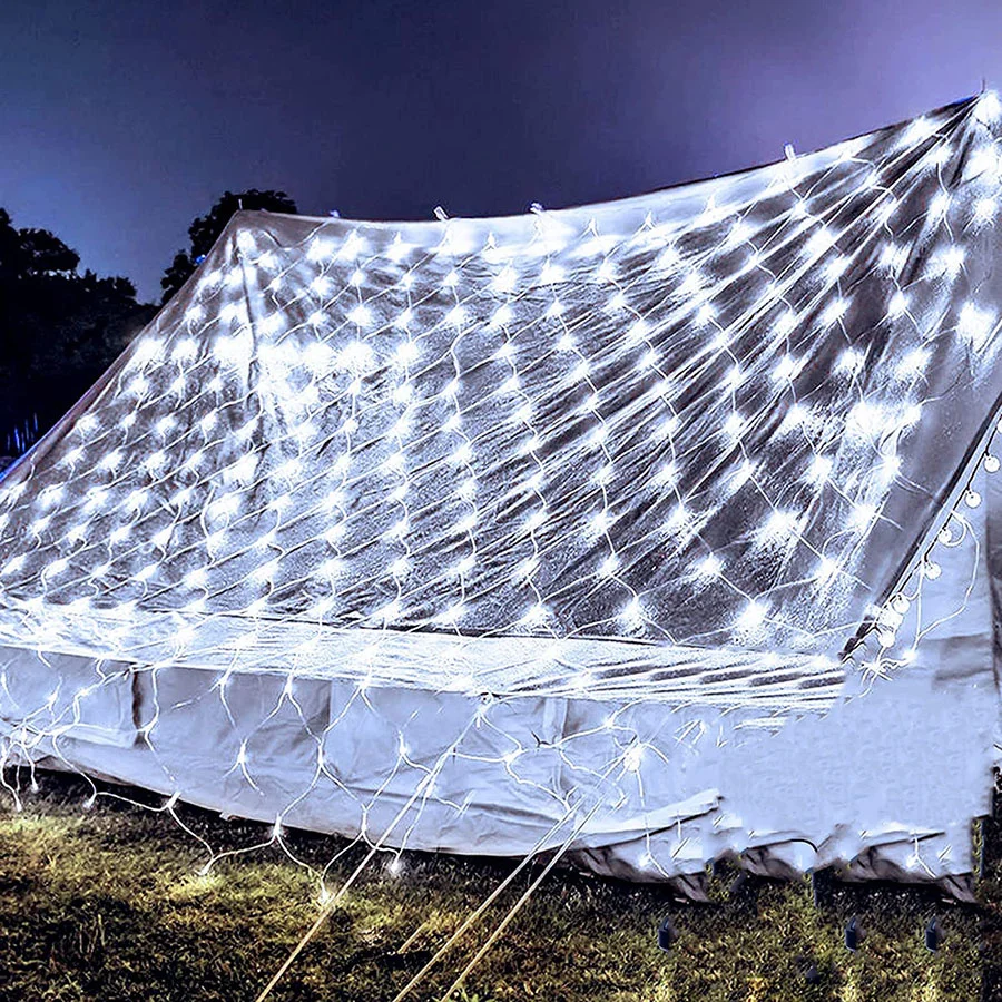 Connectable 3x2M 192LEDs Christmas Net Lights Waterproof 8 Modes Fairy String Lights for Garden Party Wedding Background Decor
