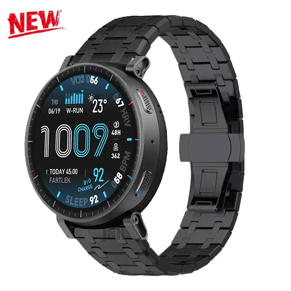 

Ремешки из нержавеющей стали 22 мм для Amazfit Active Max 48 мм/BALANCE 2/Bip 6/GTR 4, браслет Correa для Huawei GT6/5pro/Watch 5 46 мм