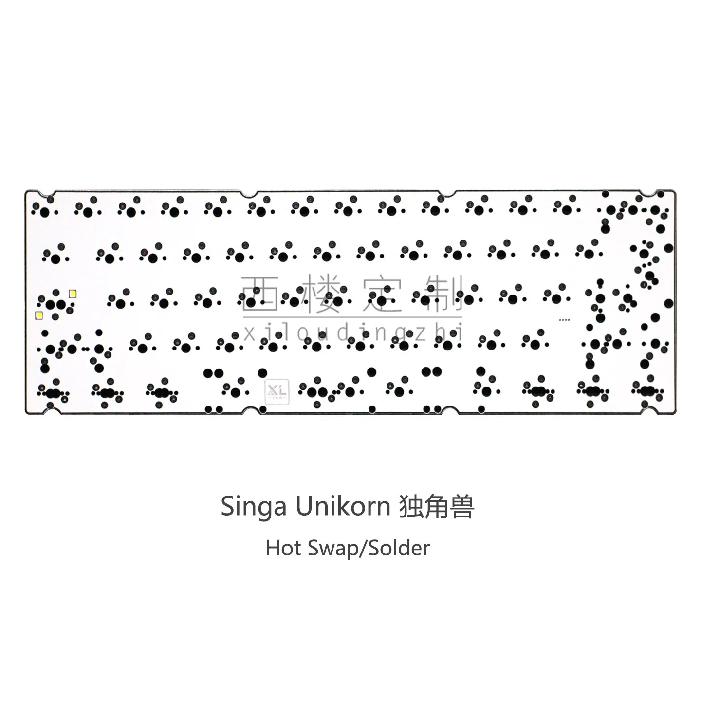 1k PCB Red Color 1.6mm compatible with Singa Unikorn Keyboard Hotswap/Solderable RGB underglow