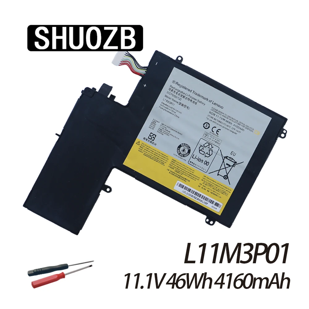 SHUOZB L11M3P01 Laptop Battery For Ideapad U310 43752CU MAG6BGE S5 S5-S531 S531 3ICP5/56/120 11.1V 46Wh 4160mAh New Free Tools