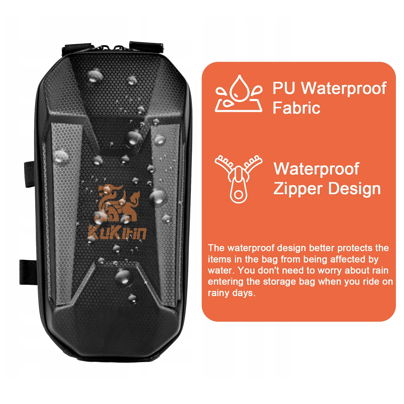 

Kukirin Electric Scooter Bag 2L Premium Large Capacity Hard Shell Portable Anti-fall Waterproof Rainproof Front Hanging Organize