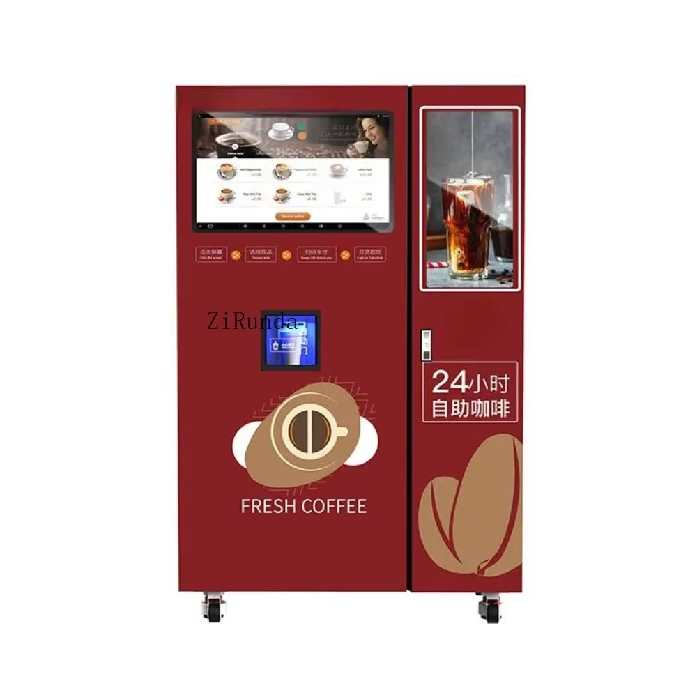 Distributore automatico di caffè espresso intelligente appena macinato, distributore di bevande