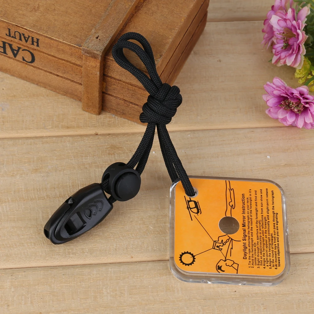 2-10PCS 긴급 생존 거울 휘파람과 다기능 모험 거울 실용적인 야외 도구 응급 처치 용품