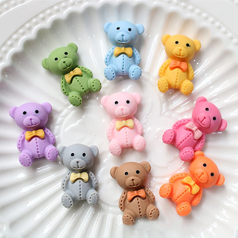 10Pcs 3D Kawaii Bear Shaped Nail Charms Resin DIY Nails Decoration Luxury Nail Accessory DIY Manicure Designs