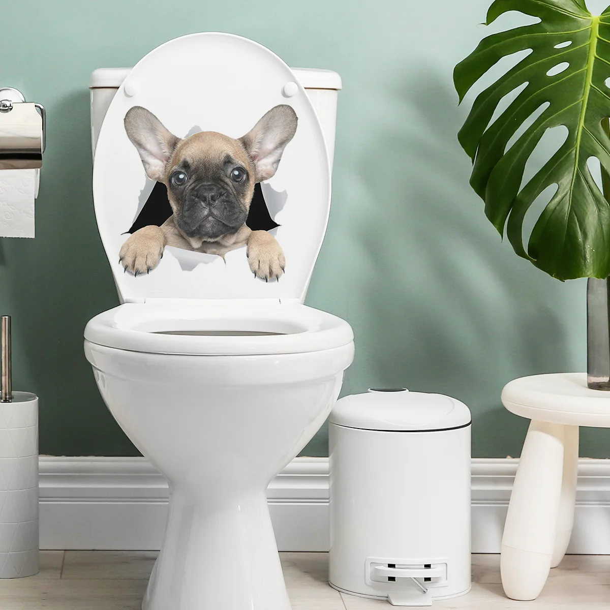 3D наклейка на стену с подглядывающей собакой-самоклеящаяся наклейка с милыми животными для декора гостиной, спальни, туалета